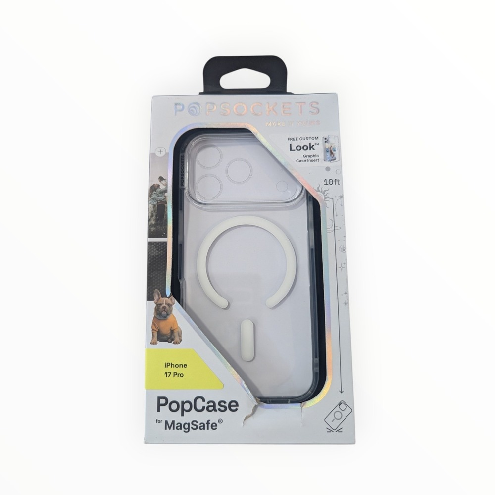 V9-OS PopSockets PopCase w/Magsafe for Apple iPhone 17 Pro - Clear (Scuff) ⬇️